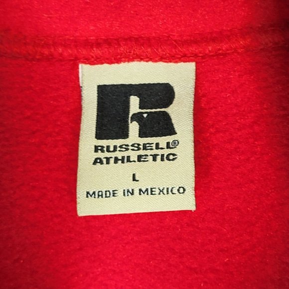 Vintage Russell Athletic Malden Mills Polar Fleece Vest Sweatshirt Large Red - Picture 5 of 11